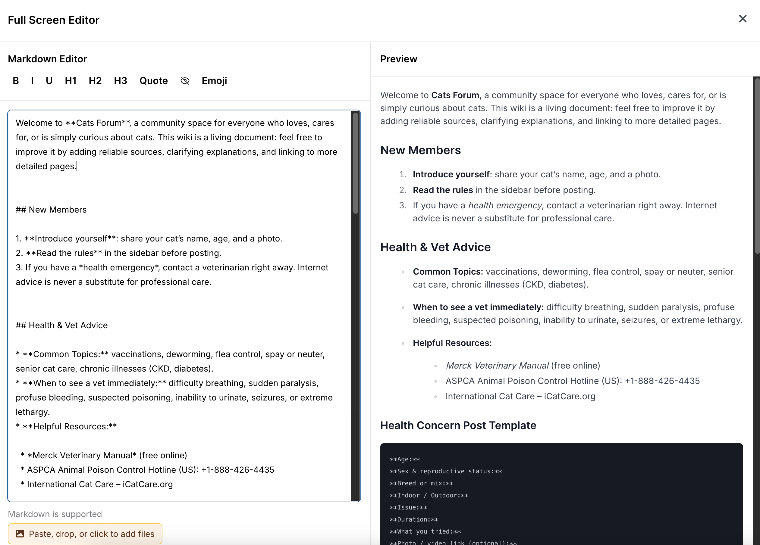 wiki edit fullscreen
